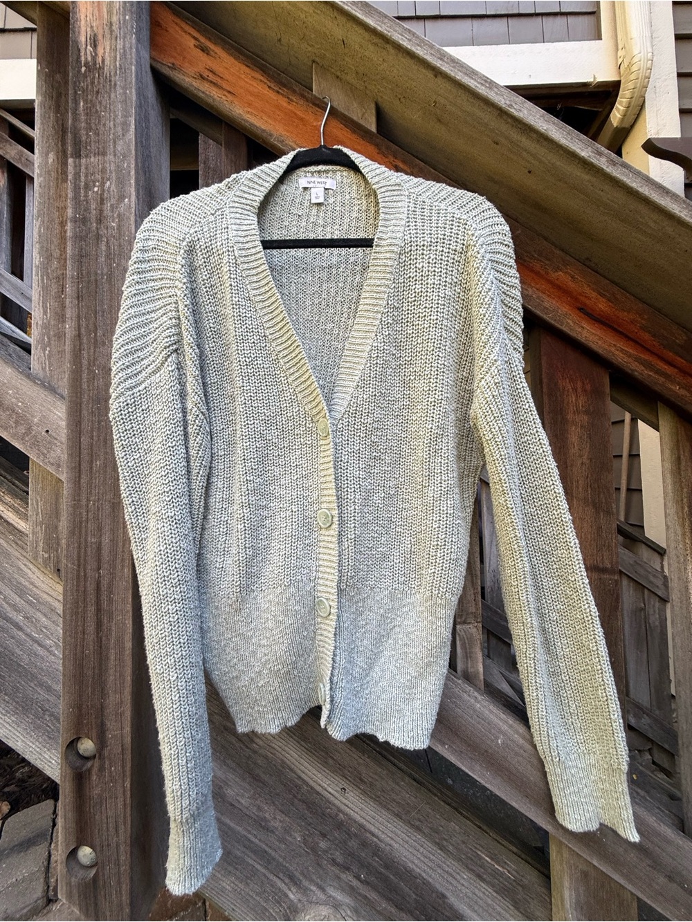 Mint Green V-Neck Knit Cardigan Sweater - Women